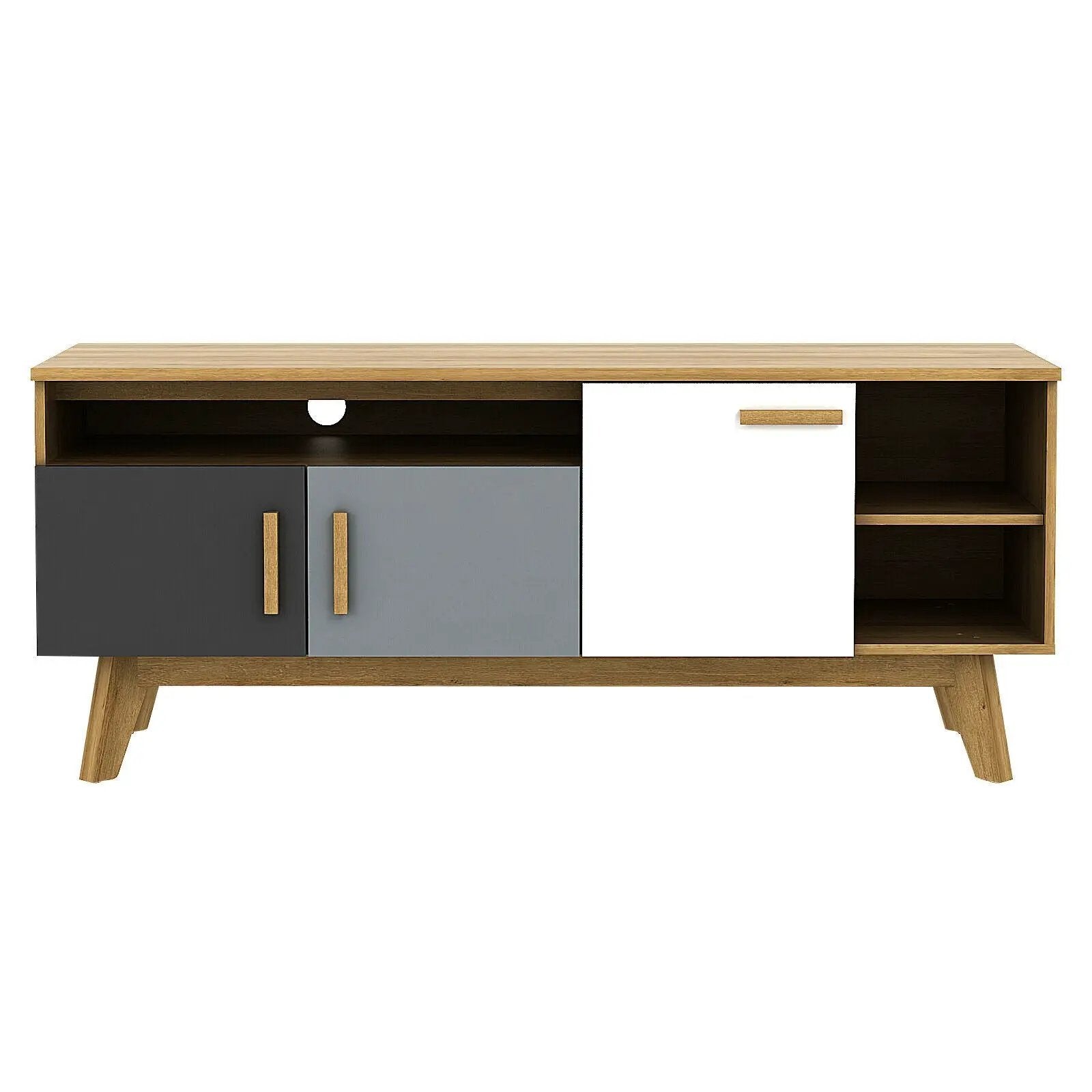 65 Inch TV Stand with 3 Storage Cabinets and 3 Open Shelves for Living Room by DirectDeals