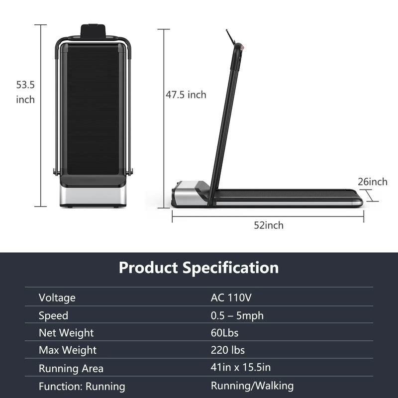 Ultra-thin Electric Folding Motorized Treadmill with LCD Monitor Low Noise by DirectDeals