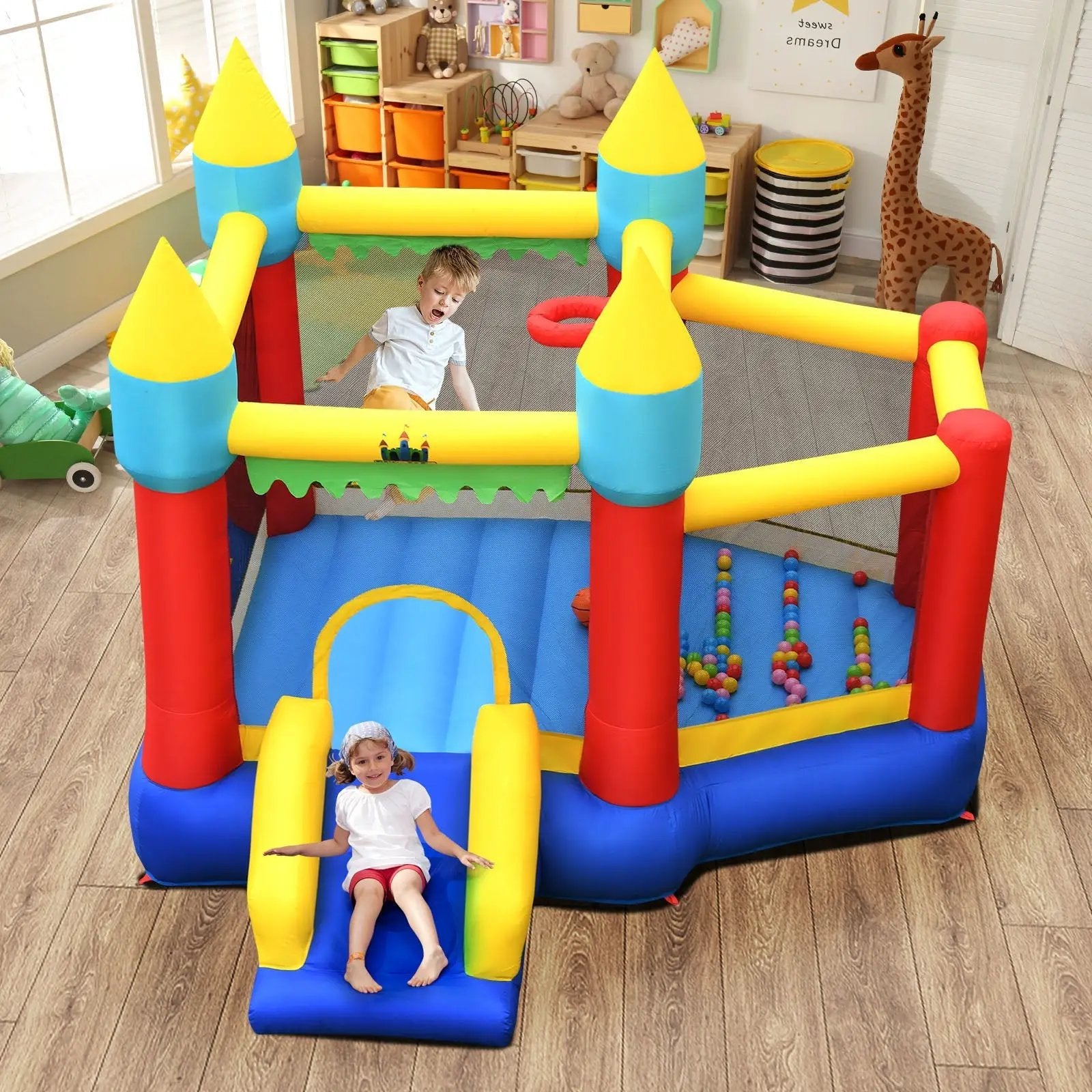 Kid's Inflatable Bouncer with Jumping Area and 480W Blower by DirectDeals