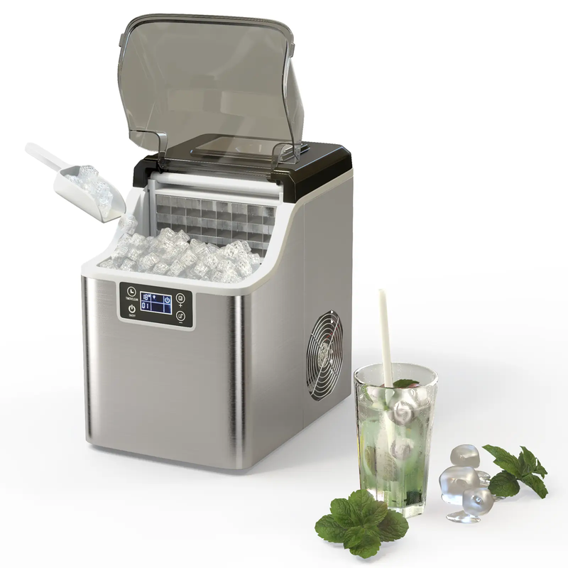 Electric Countertop Ice Maker with Ice Scoop and Basket-Sliver by DirectDeals