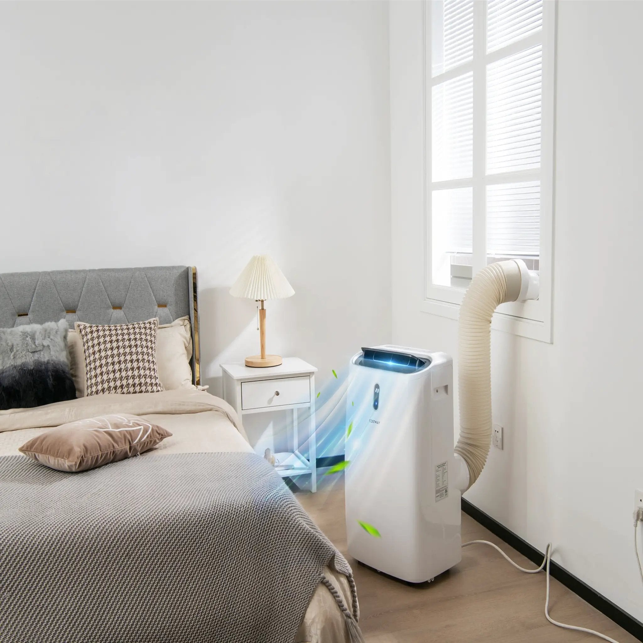 12000 BTU Portable 4-in-1 Air Conditioner with Smart Control-White by DirectDeals