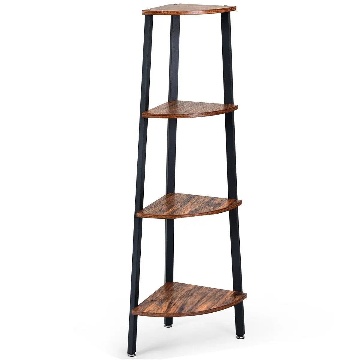 4-Tier Corner Shelf Metal Storage Rack Domestic Bookcase, photo 8 of 9