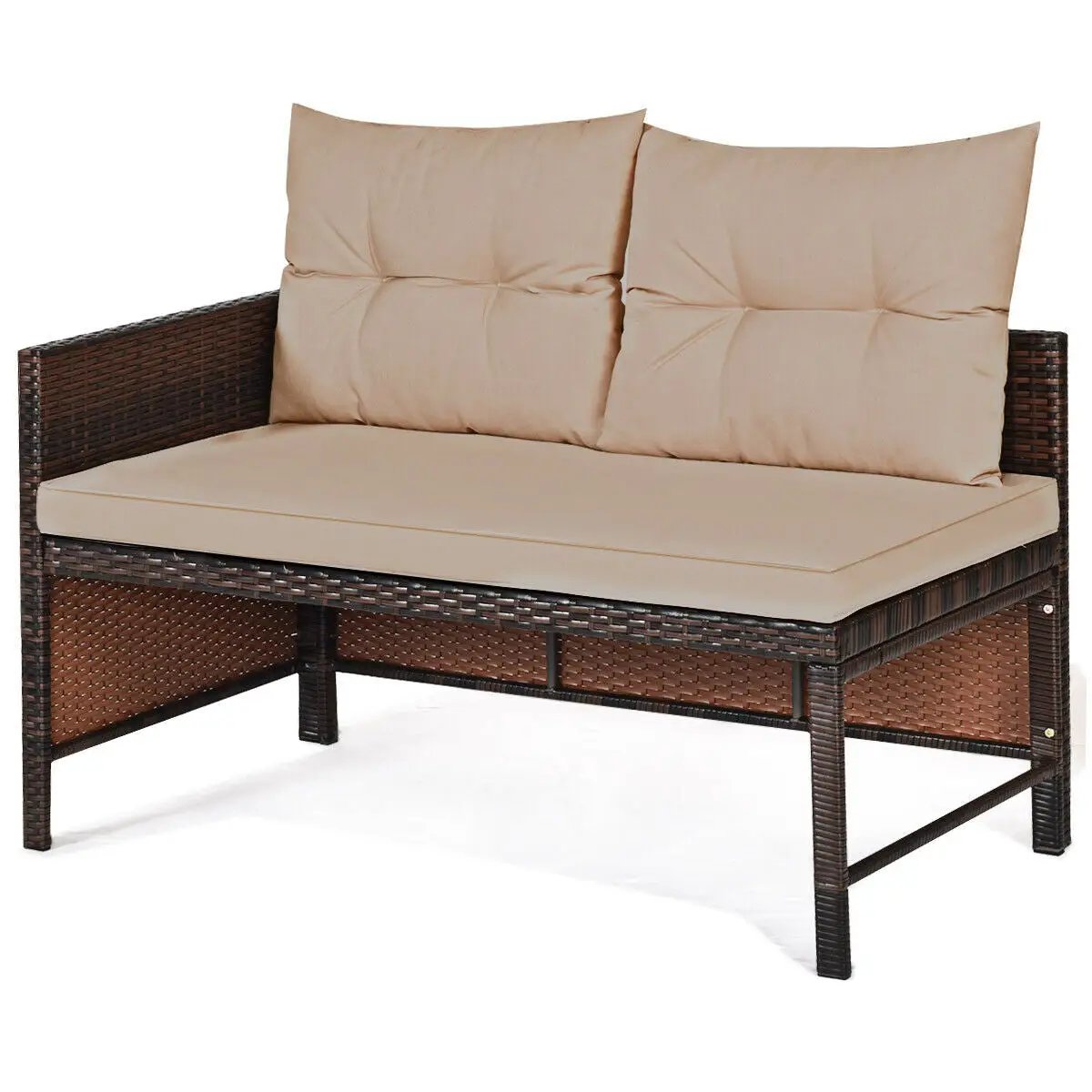 3 Pieces Patio Wicker Rattan Sofa Set, photo 7 of 10