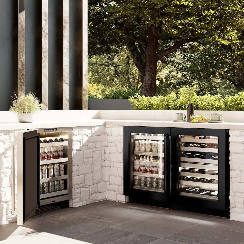 ZLINE 24" Touchstone Dual Zone 44 Bottle Wine Cooler Black Stainless Steel Glass Door RWDO-BS-24 by Farmhouse Kitchen and Bath