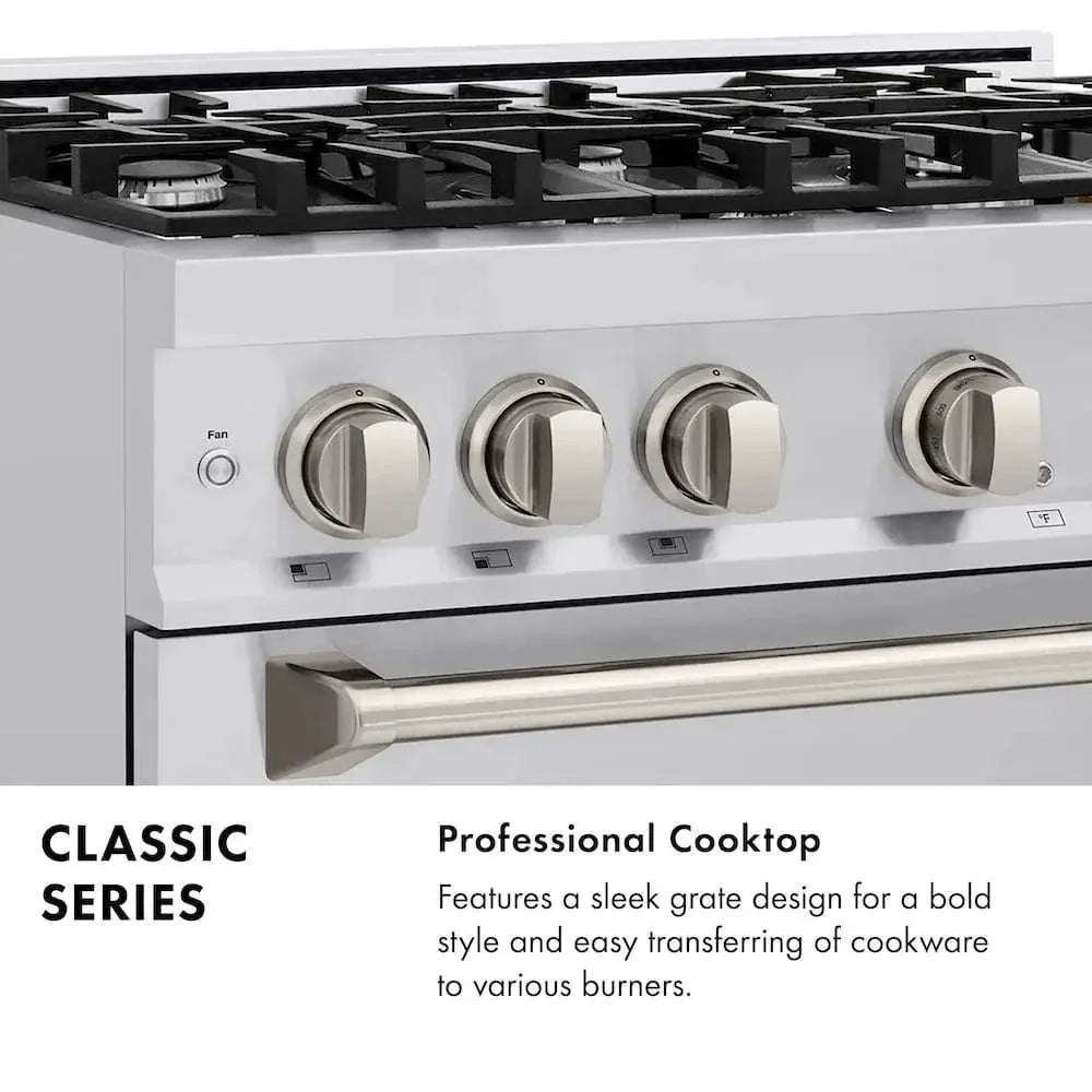 ZLINE 30"Classic Gas Range, Convection Gas Oven, Stainless Steel, CGR30 by Farmhouse Kitchen and Bath