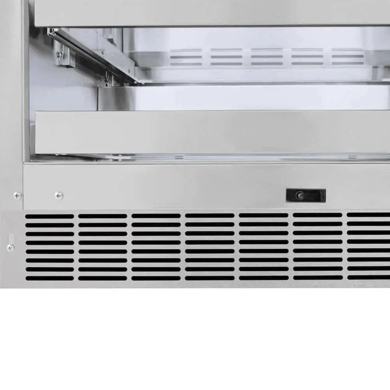 ZLINE 24" Touchstone Dual Zone 44 Bottle Wine Cooler DuraSnow® Stainless Steel Glass Door Matte Black Handle RWDOZ-SN-24-MB by Farmhouse Kitchen and Bath