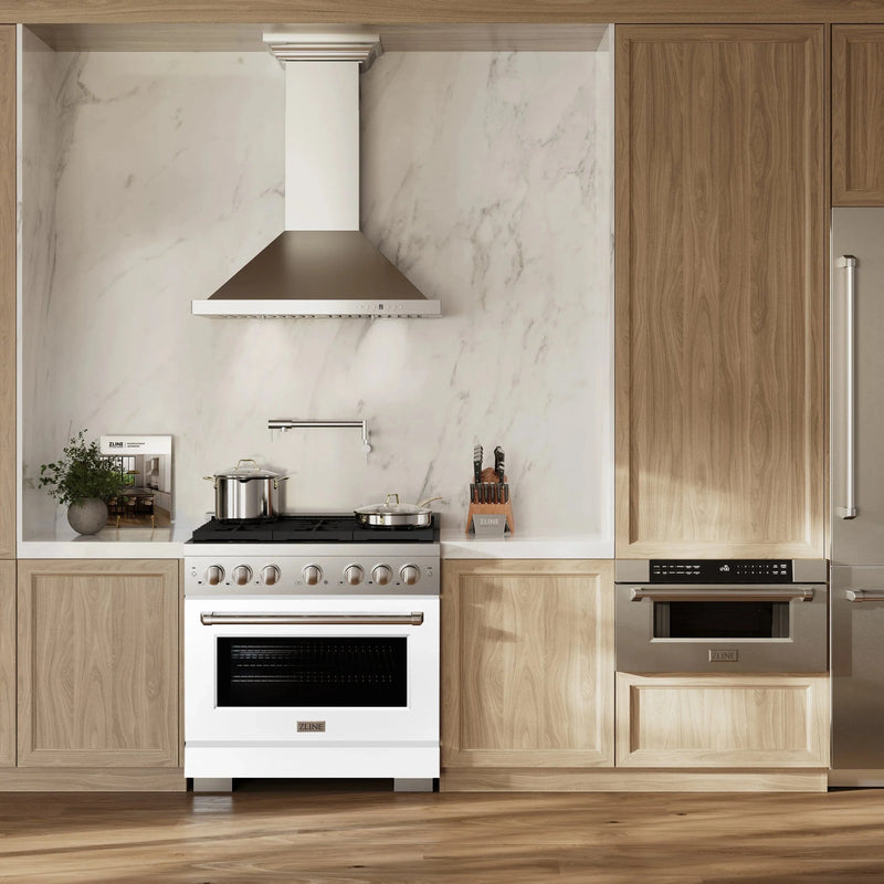 ZLINE 36"Paramount Dual Fuel Range Stainless Steel, White Matte, SDR-WM-36 by Farmhouse Kitchen and Bath