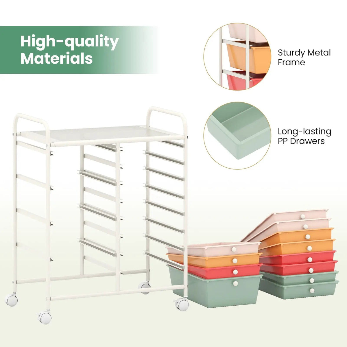 12-Drawer Utility Rolling Cart with Drawers Multi-Use Storage, photo 24 of 32