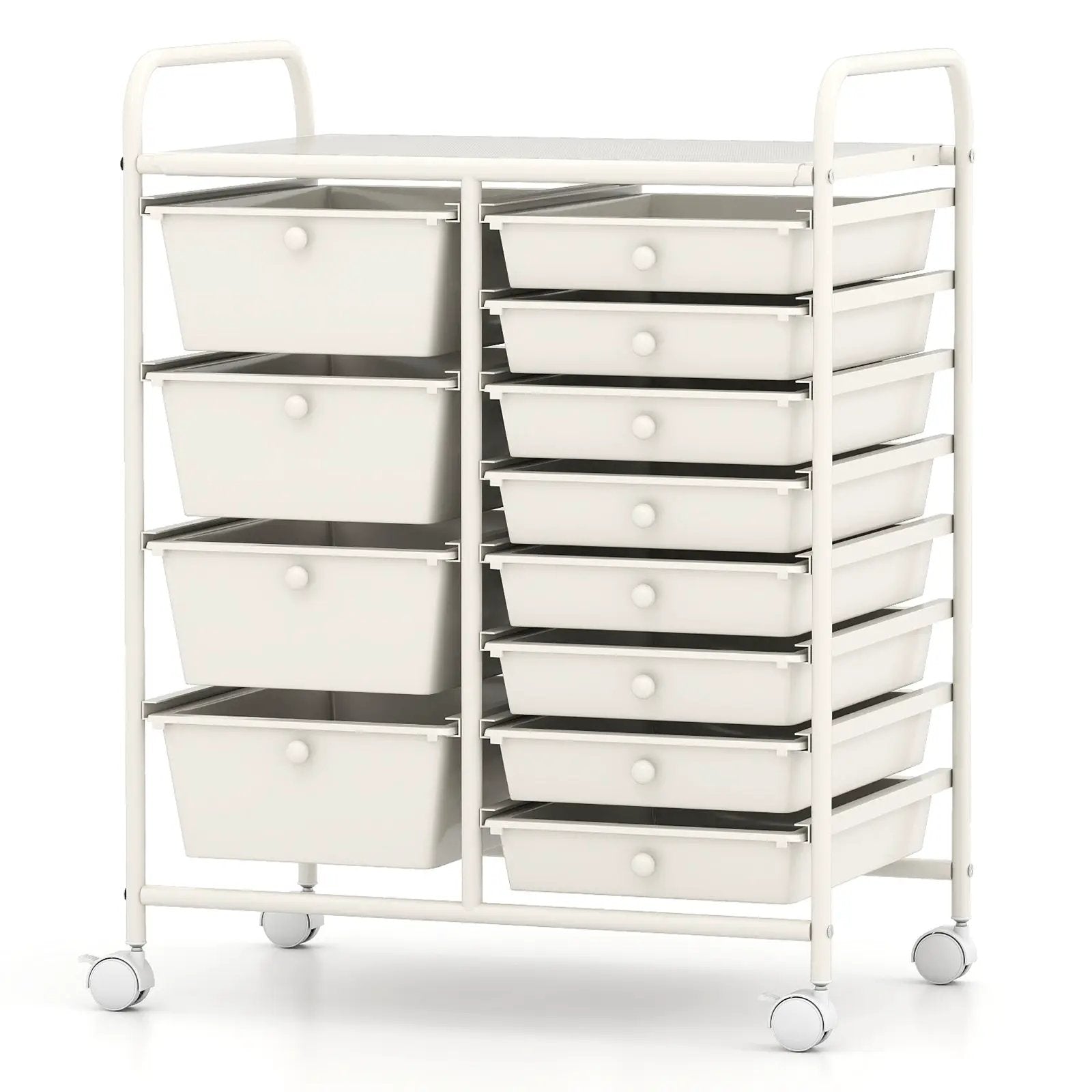 12-Drawer Utility Rolling Cart with Drawers Multi-Use Storage by DirectDeals