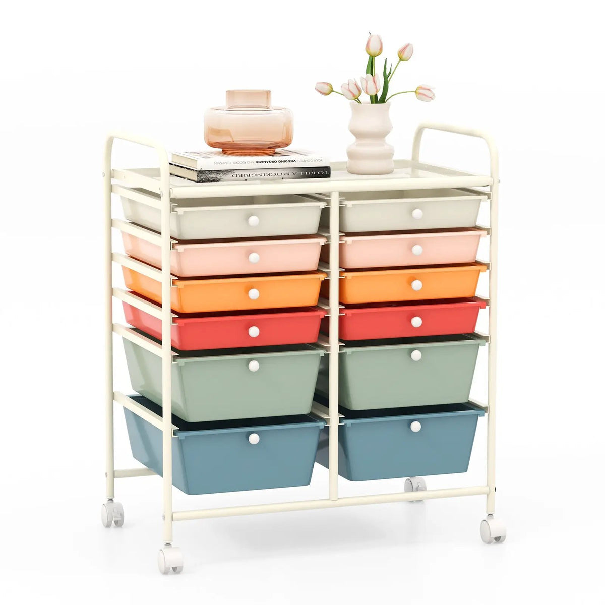 12 Storage Drawer Organizer Bins Rolling Cart, photo 10 of 20