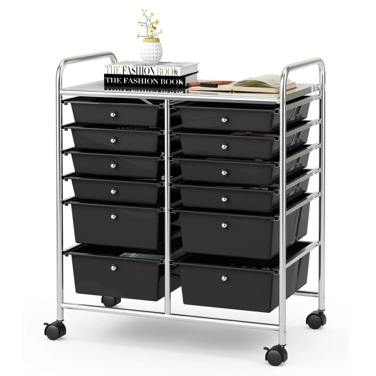 12 Storage Drawer Organizer Bins Rolling Cart, photo 4 of 20