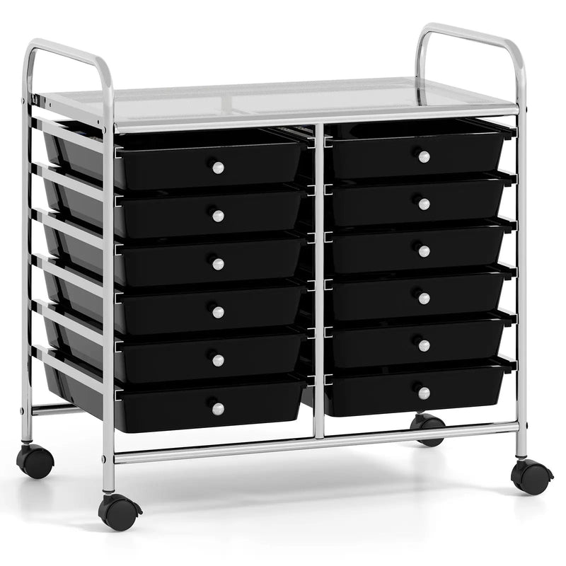 12 Drawers Rolling Storage Cart for Home and Office by DirectDeals
