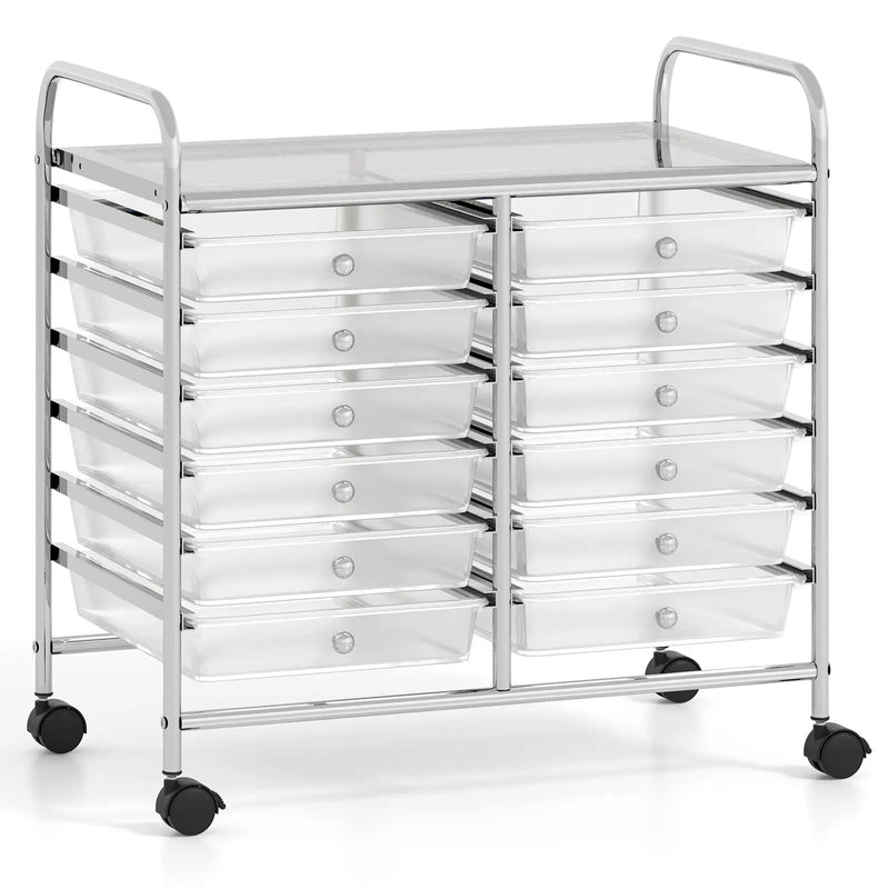 12 Drawers Rolling Storage Cart for Home and Office by DirectDeals
