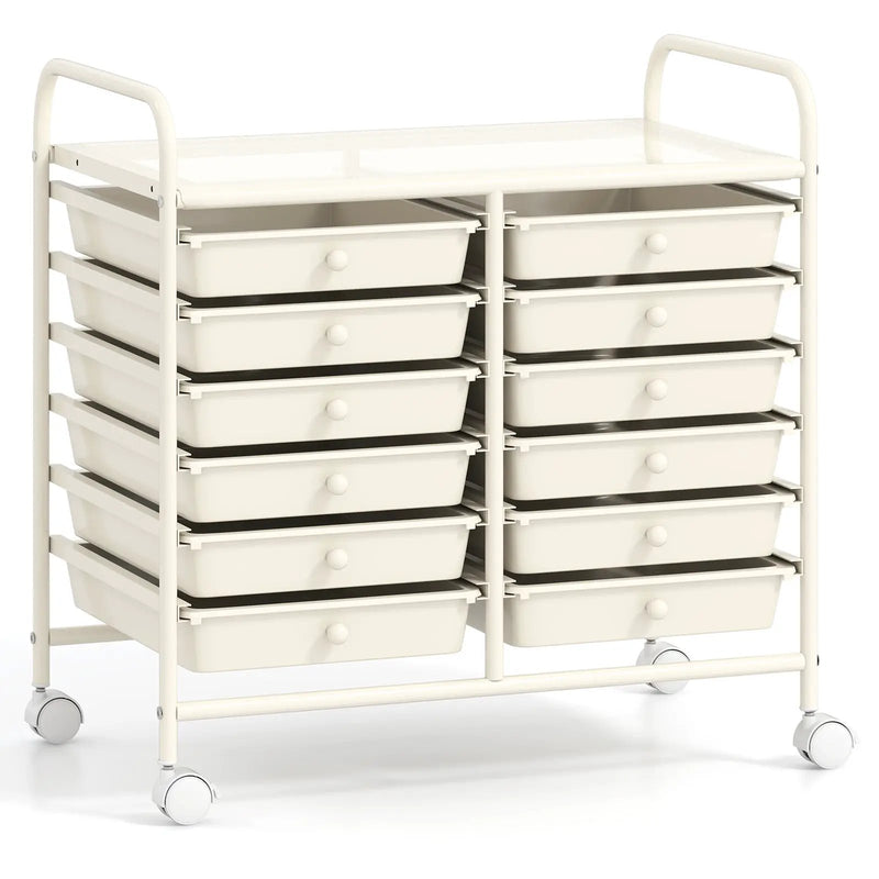 12 Drawers Rolling Storage Cart for Home and Office by DirectDeals
