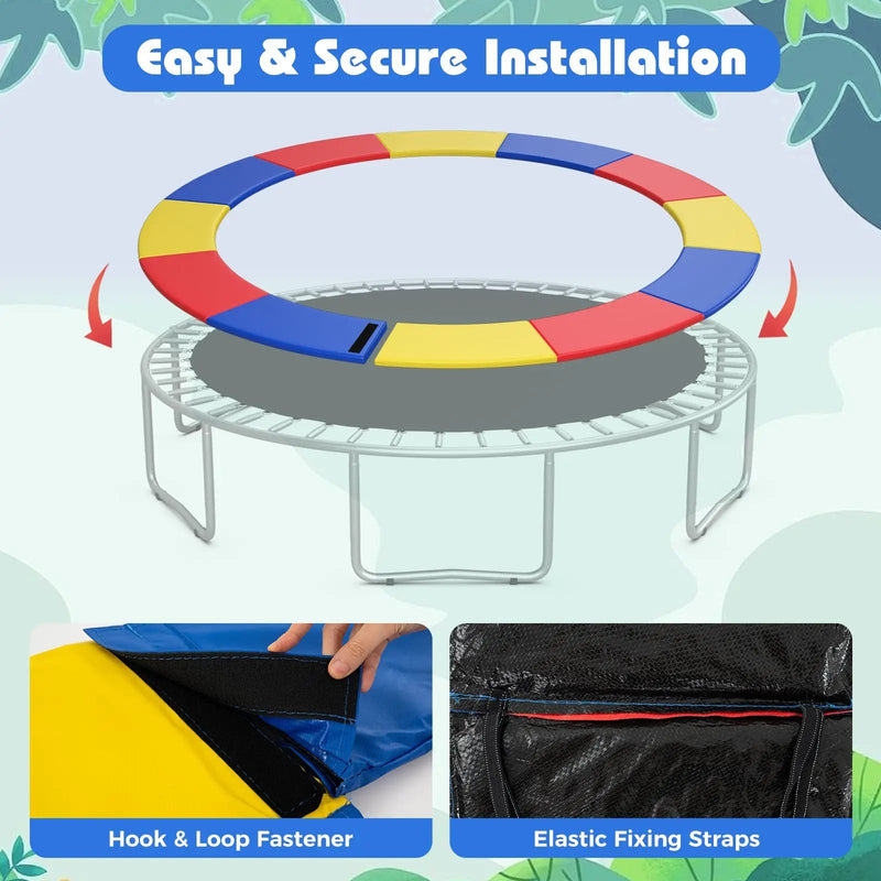 8-16 FT Trampoline Pad Replacement Safety Pad with Fixing Straps (Multicolor) by DirectDeals