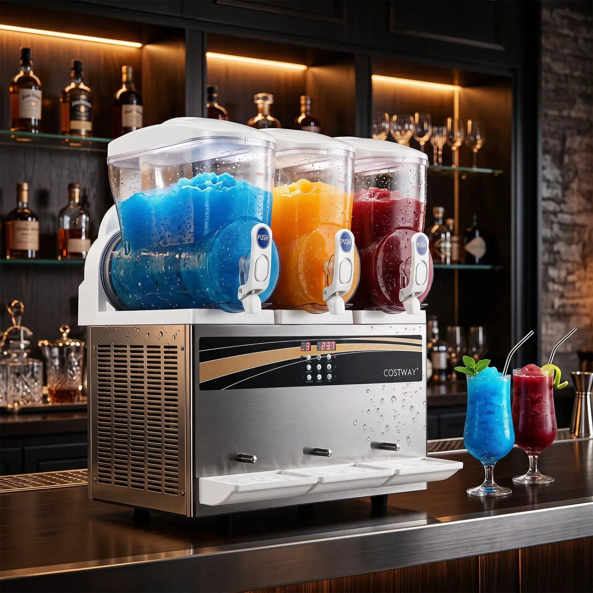 Commercial Slushy Dispenser 12 Gal Triple Tank Slushie Maker by DirectDeals