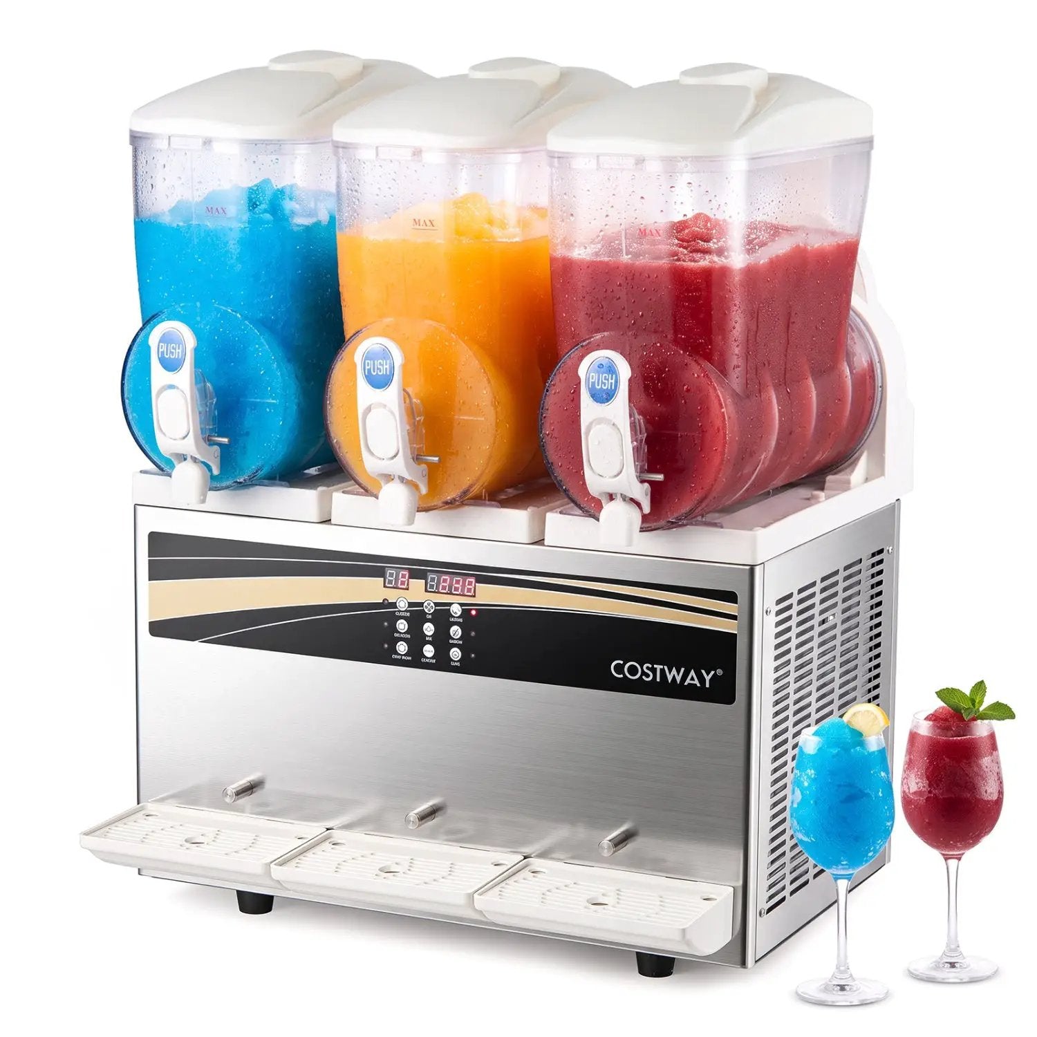 Commercial Slushy Dispenser 12 Gal Triple Tank Slushie Maker by DirectDeals