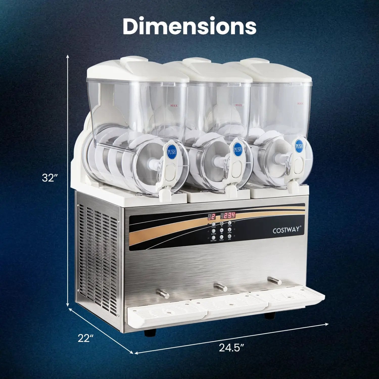 Commercial Slushy Dispenser 12 Gal Triple Tank Slushie Maker by DirectDeals