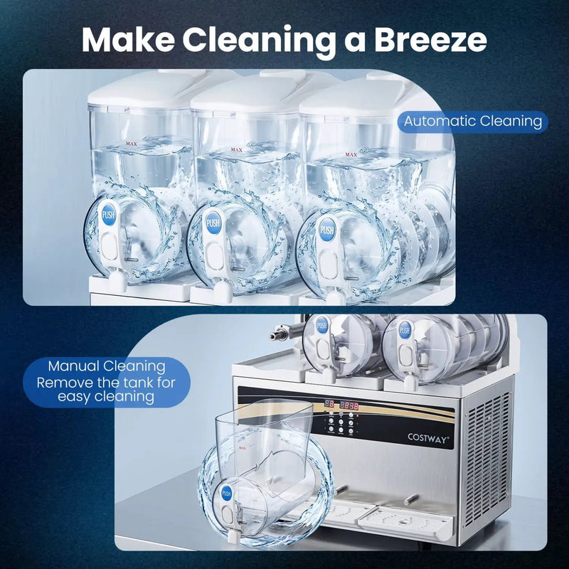 Commercial Slushy Dispenser 12 Gal Triple Tank Slushie Maker by DirectDeals