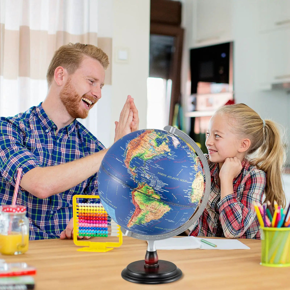 12 Inch Illuminated World Globe Antique Light up Globe Night Lamp, photo 3 of 9
