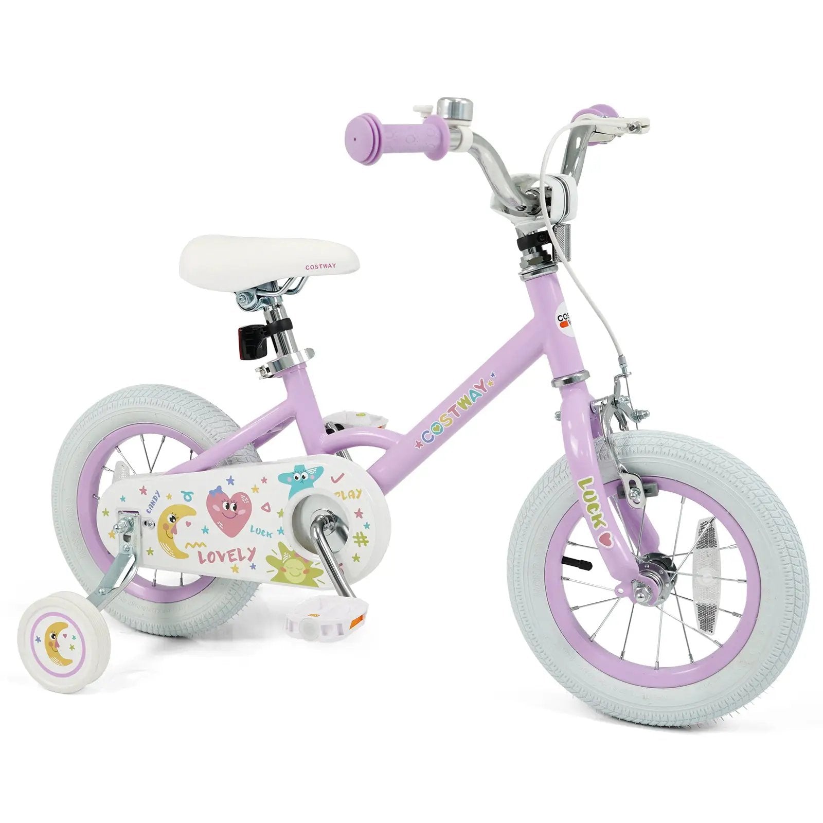 Kids Bike 12-18 Inch with Training Wheels - Purple by DirectDeals