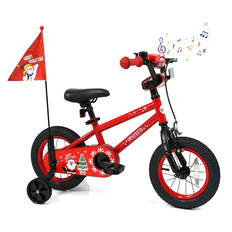 Kids Bike 12-18 Inch with Training Wheels & Christmas Music by DirectDeals
