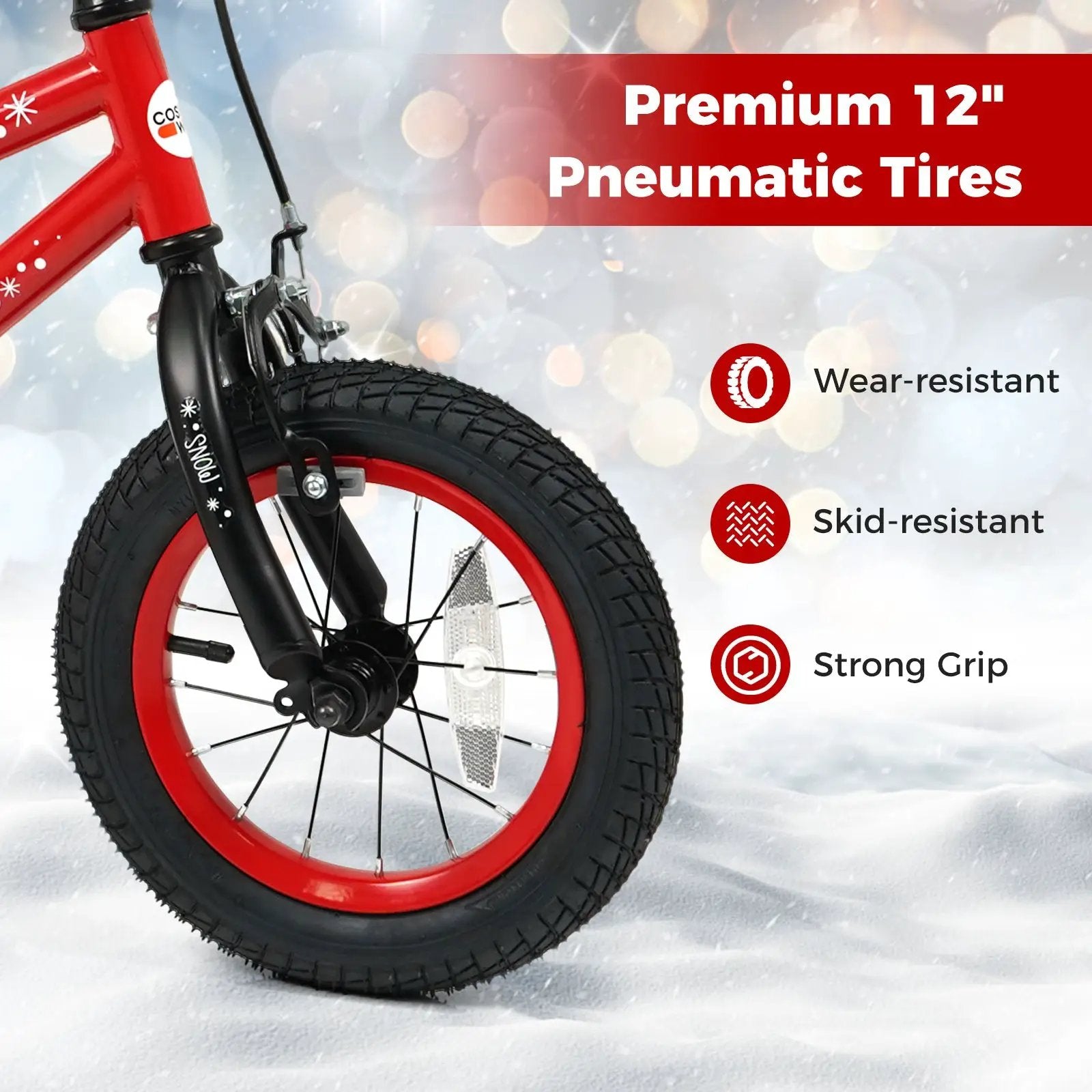 Kids Bike 12-18 Inch with Training Wheels & Christmas Music by DirectDeals