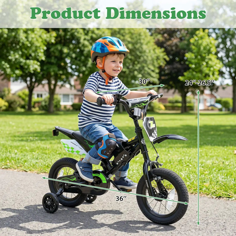 12 Inch Kids Bike with Training Wheels Ages 3-4 by DirectDeals