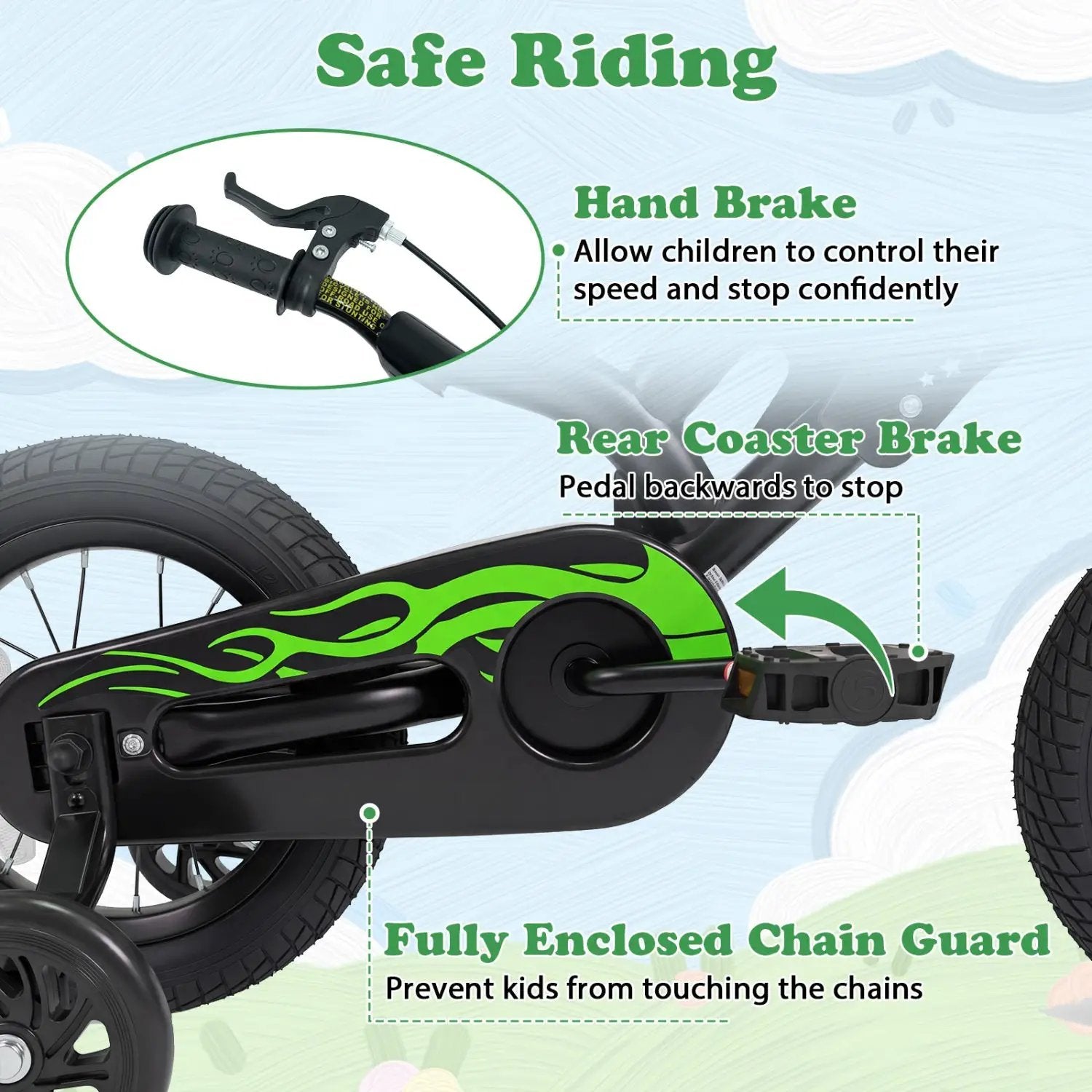 12 Inch Kids Bike with Training Wheels Ages 3-4 by DirectDeals