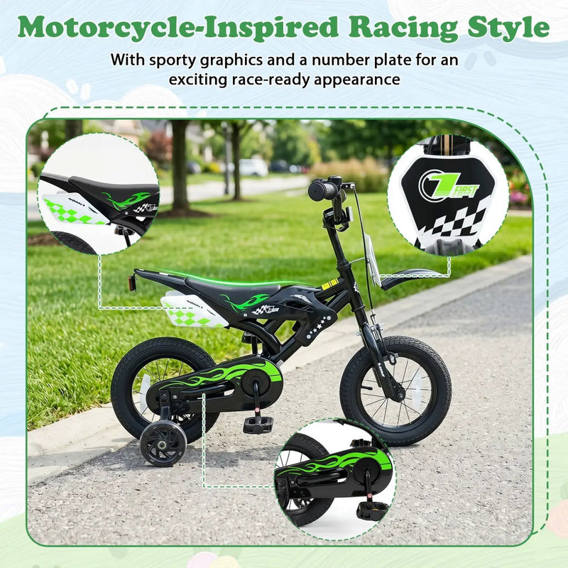 12 Inch Kids Bike with Training Wheels Ages 3-4 by DirectDeals