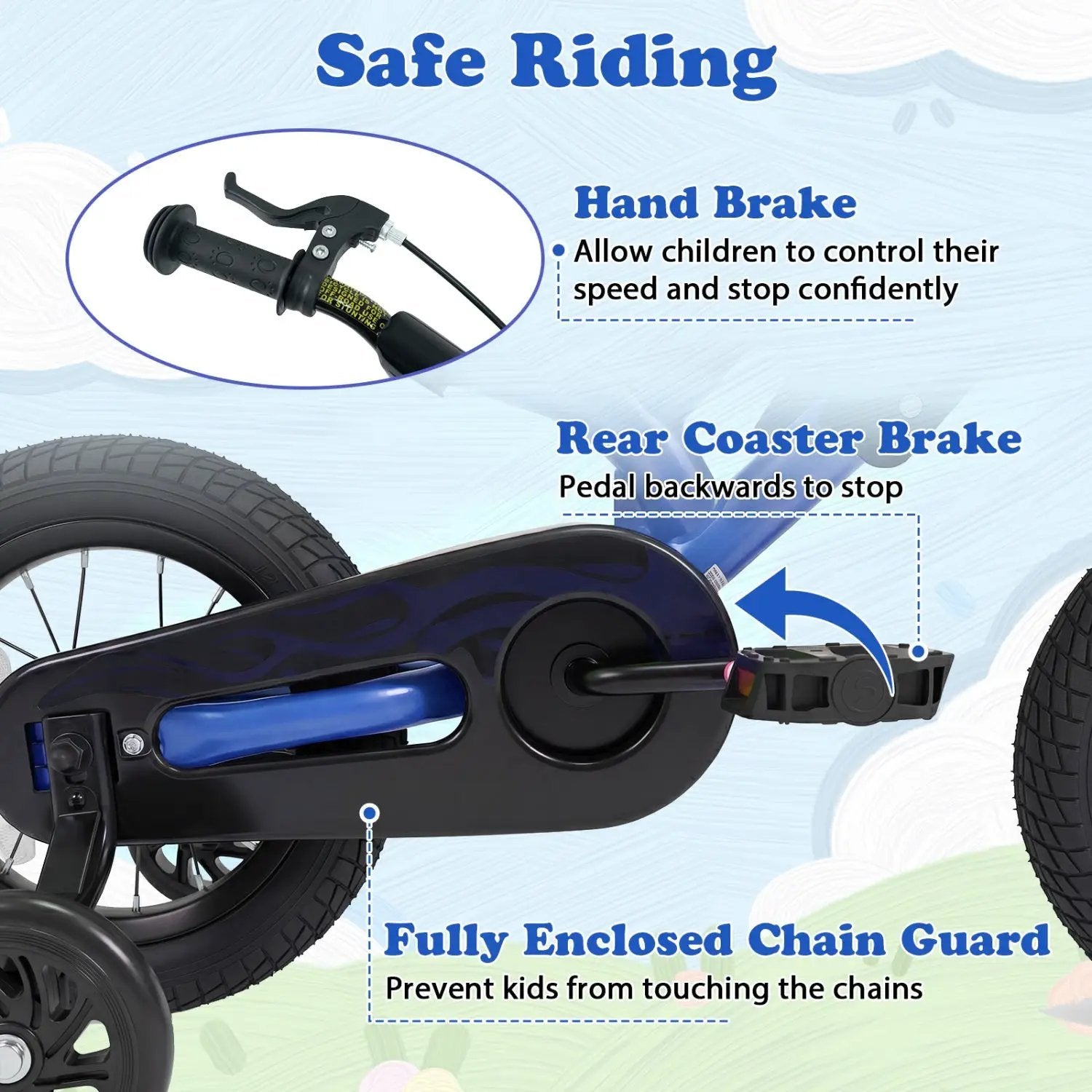 12 Inch Kids Bike with Training Wheels Ages 3-4 by DirectDeals