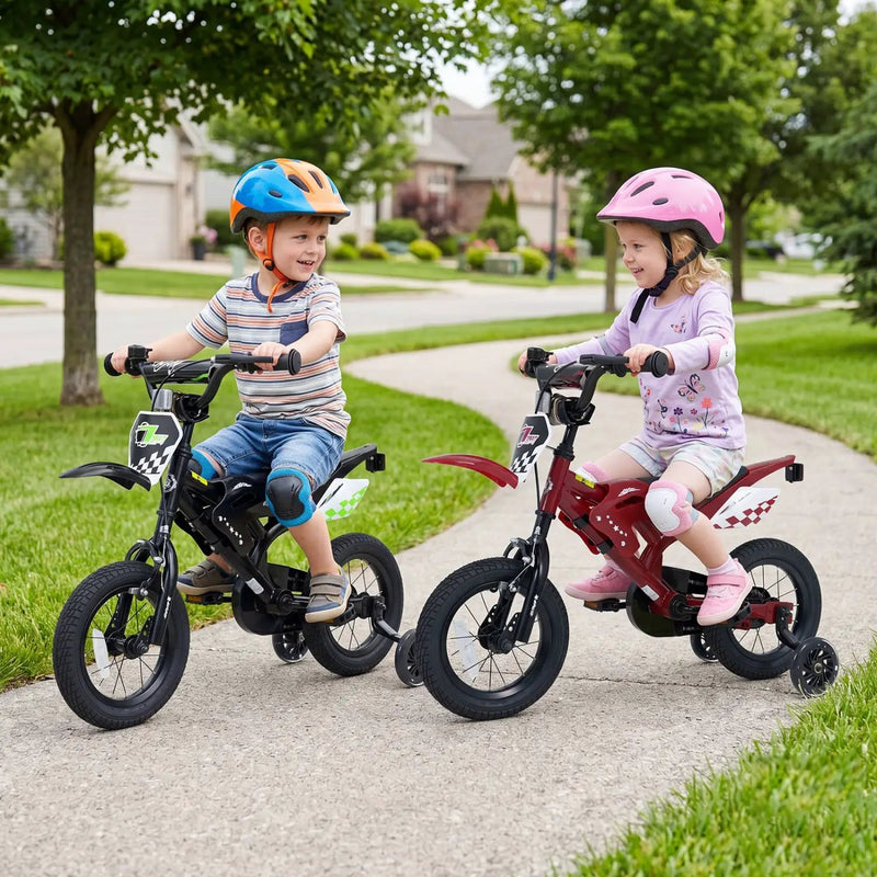 12 Inch Kids Bike with Training Wheels Ages 3-4 by DirectDeals