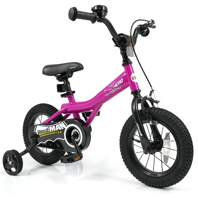 Kids Bike 14-Inch with Removable Training Wheels Pink by DirectDeals