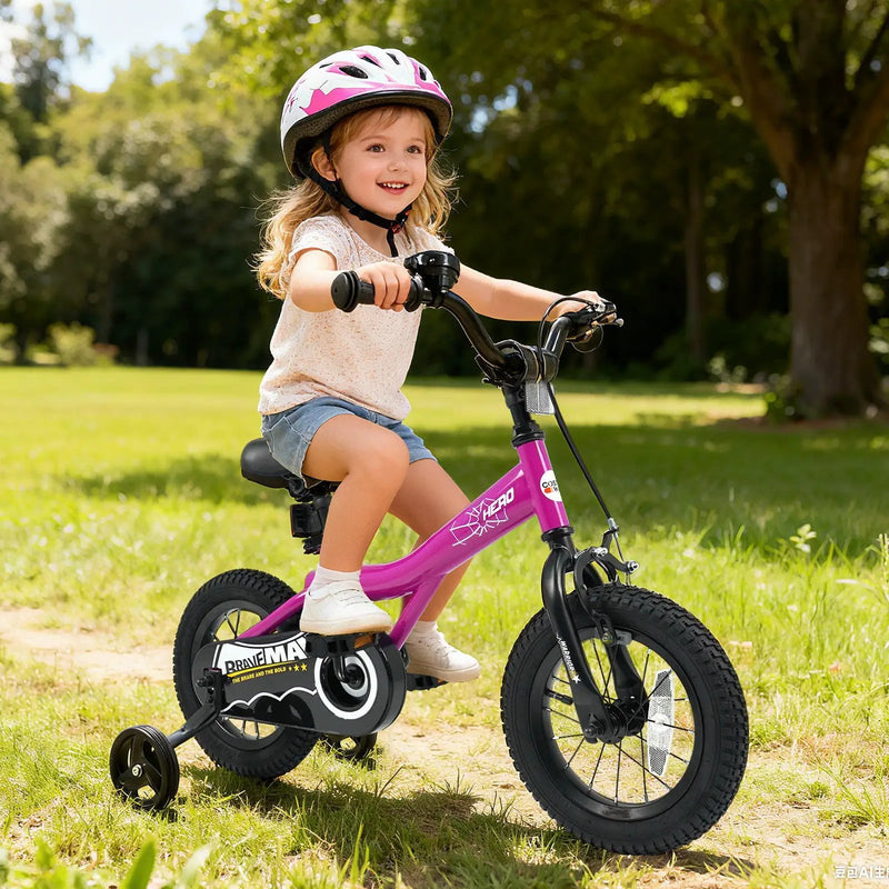 Kids Bike 14-Inch with Removable Training Wheels Pink by DirectDeals
