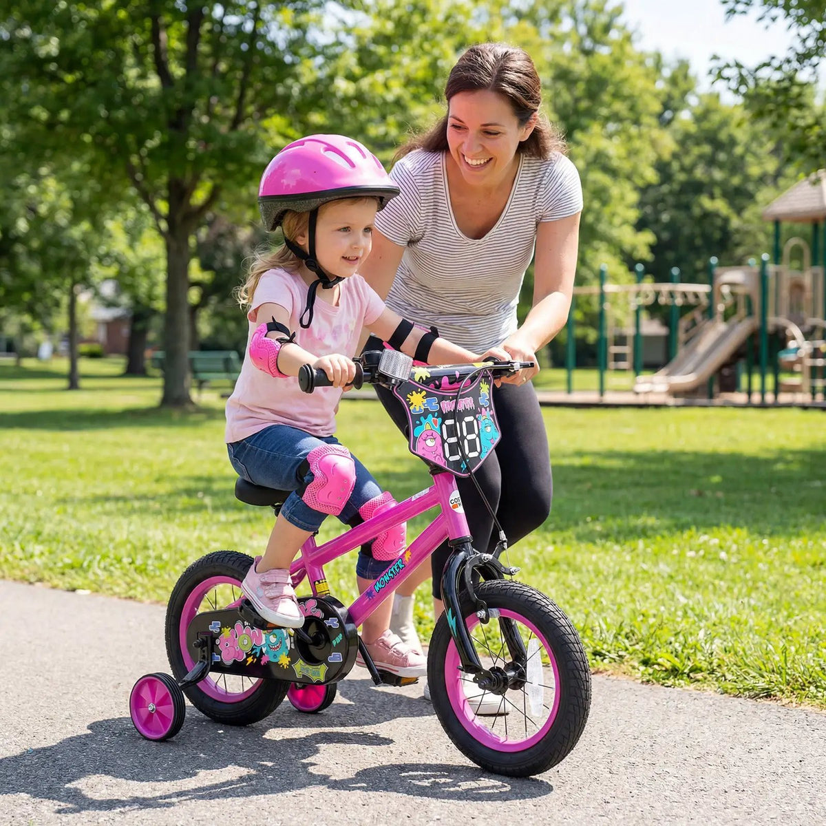 Kids Bike with Training Wheels 12-18 Inch Pink, photo 2 of 32