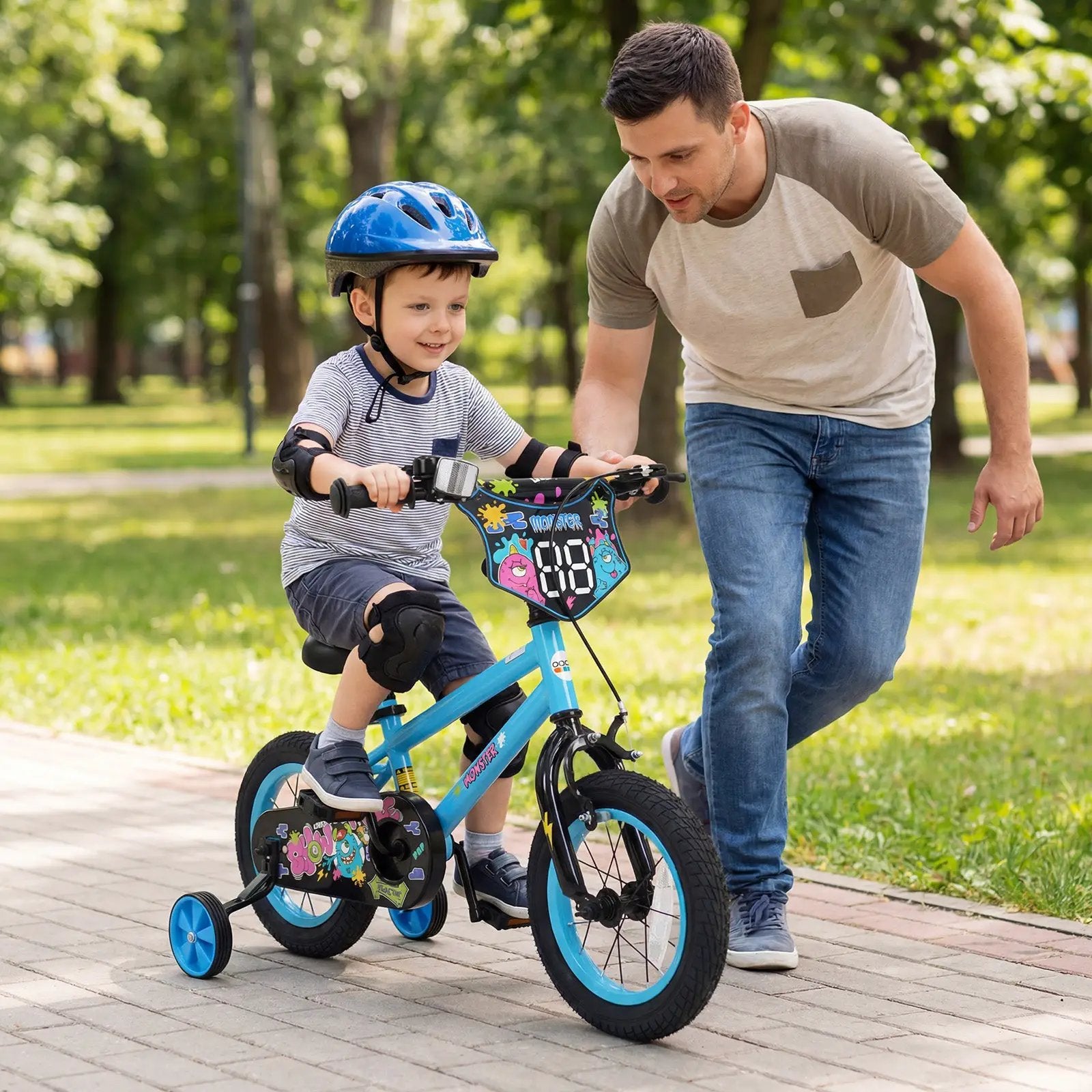 Kids Bike 16 Inch with Training Wheels Ages 4-7 by DirectDeals