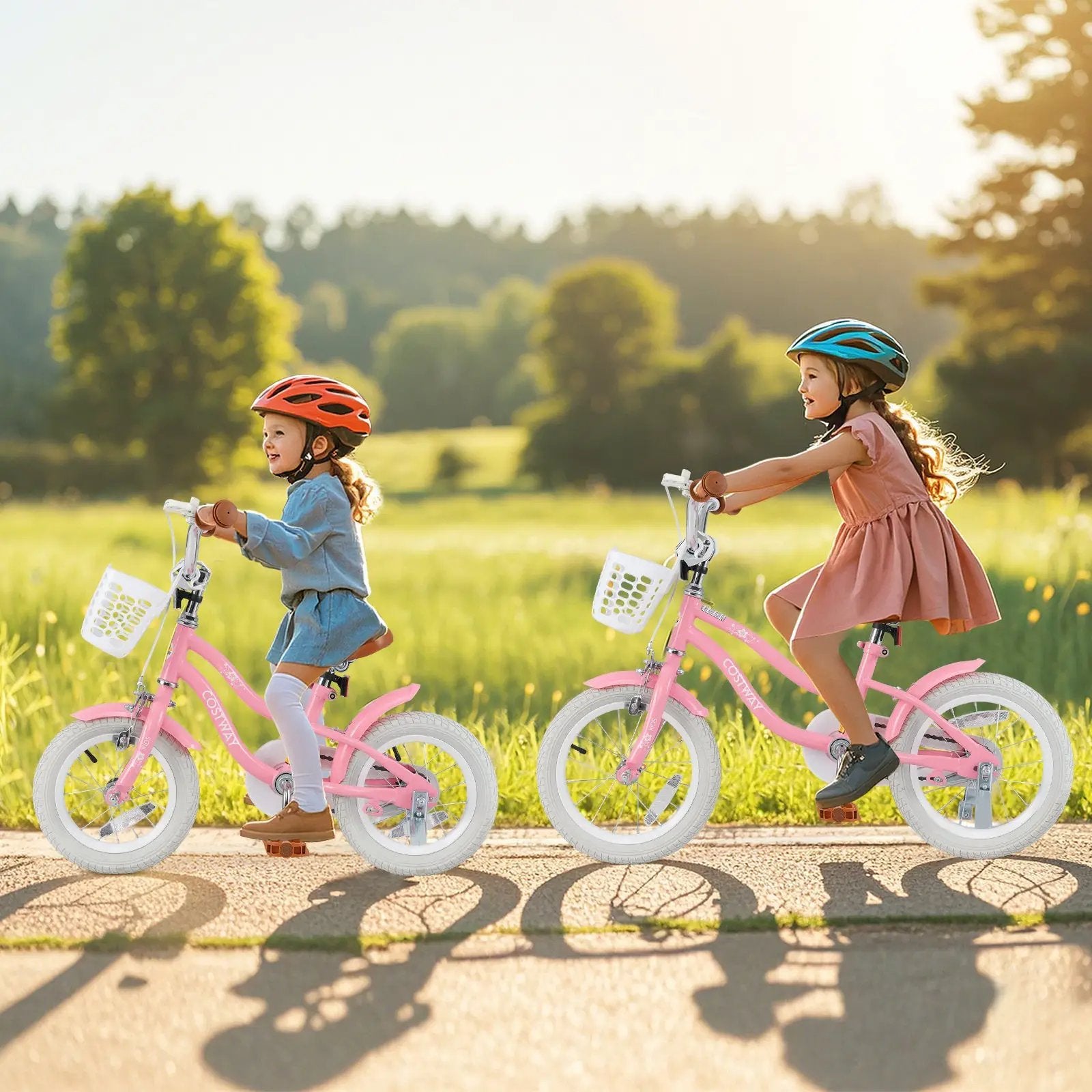 14 Inch Kids Bike with Training Wheels and Basket for Boys Girls 3-5 Years Old-14 inches by DirectDeals