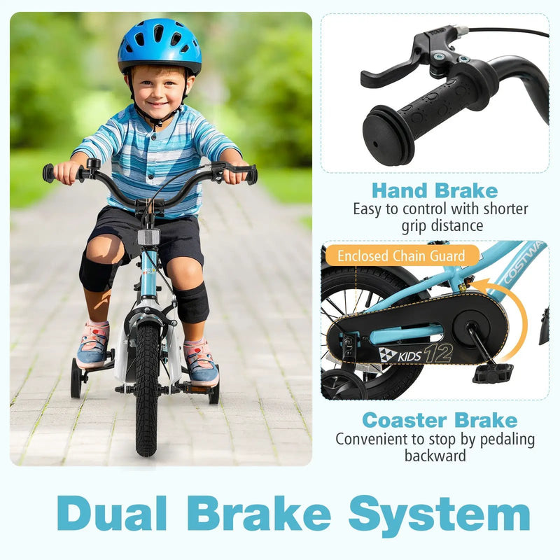 14-Inch Kids Bike for 3-5 Years Old Children Bicycle with Training Wheels by DirectDeals