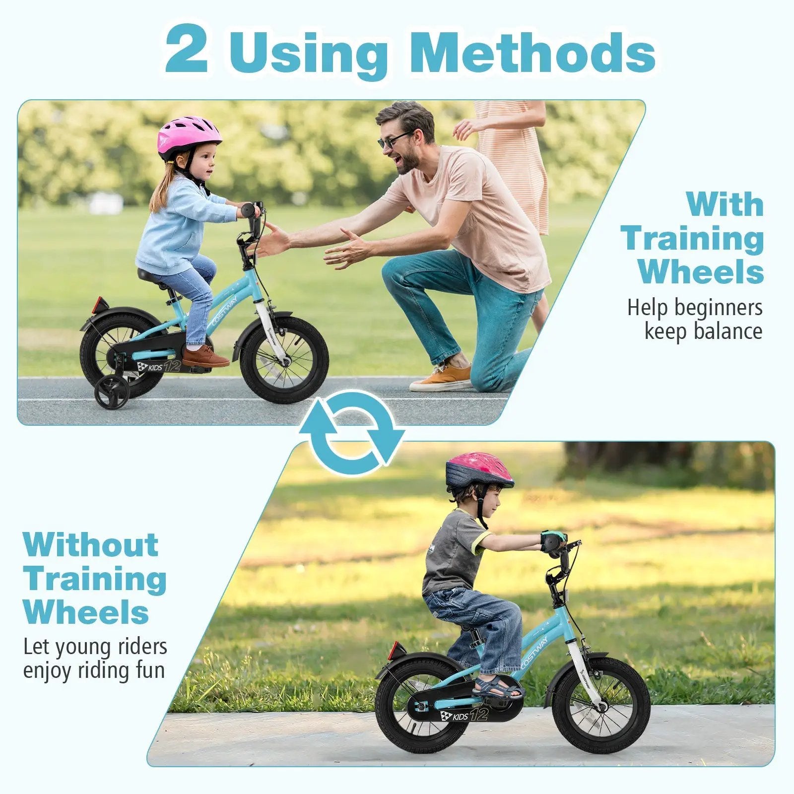 14-Inch Kids Bike for 3-5 Years Old Children Bicycle with Training Wheels by DirectDeals