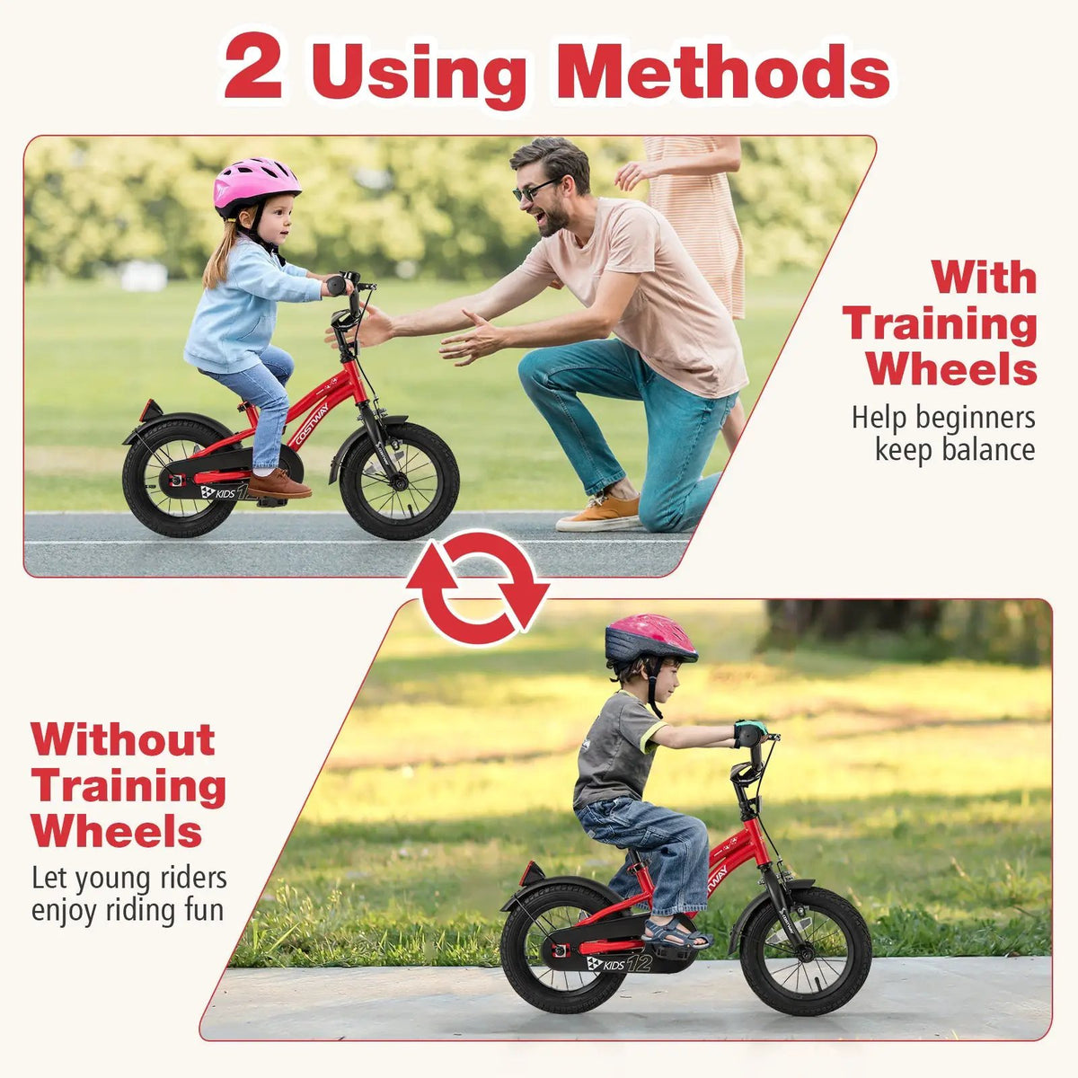14 Inch Kids Bike Adjustable Bicycle with Reflectors and Bell for 3-5 Years Old, photo 7 of 11