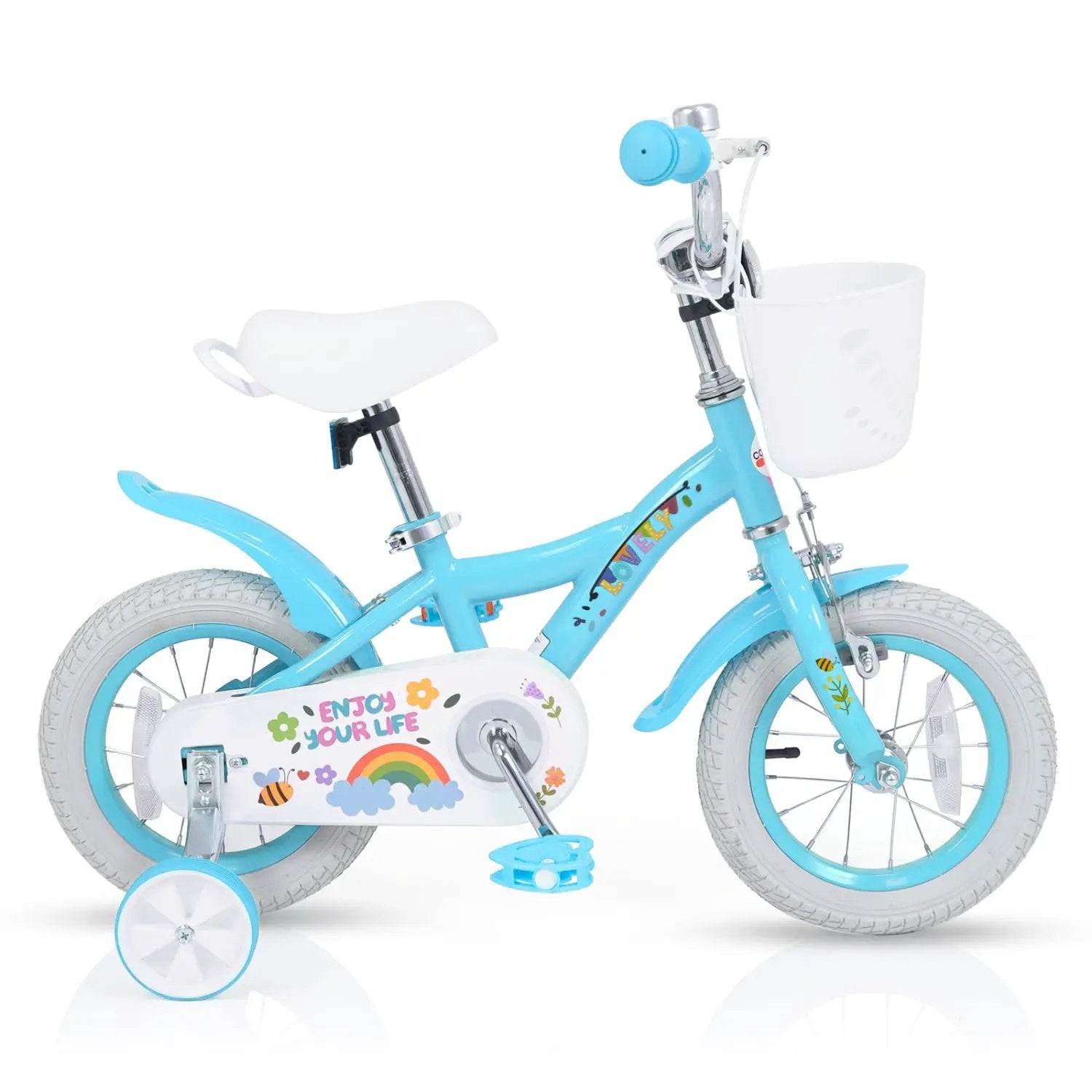 Girls Bike 12-18 Inch with Training Wheels and Basket by DirectDeals