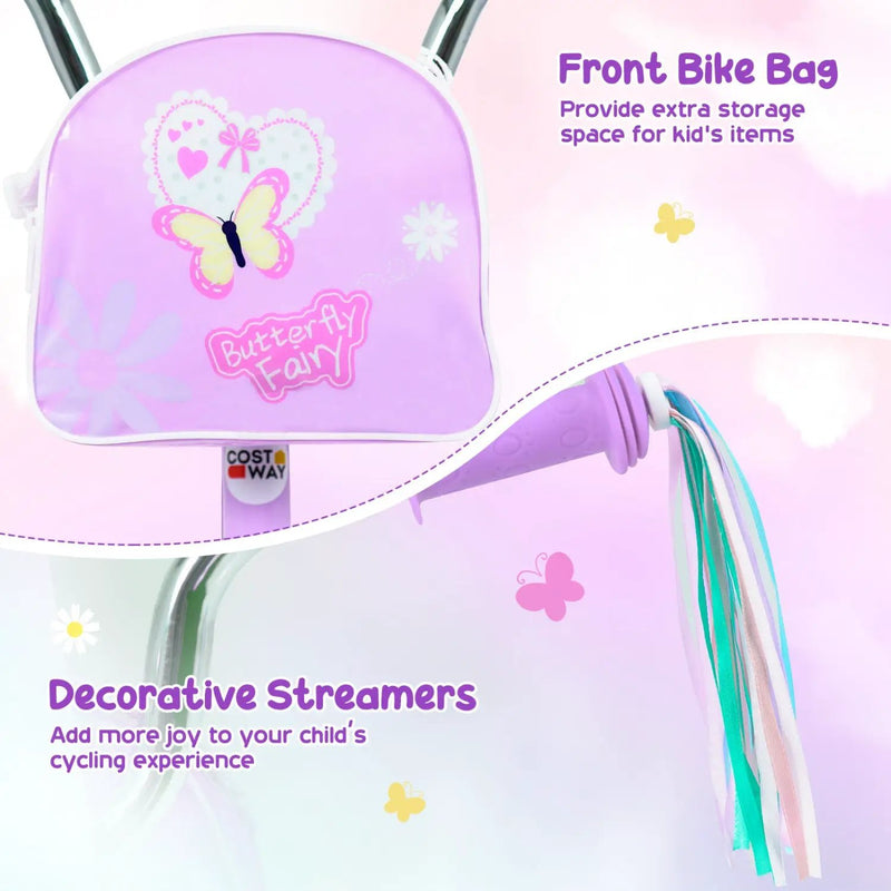12-Inch Girls Bike with Training Wheels for Ages 3-4 by DirectDeals