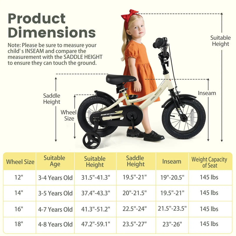 14 Inches Kids Bike Sport Bicycle with Removable Training Wheels by DirectDeals