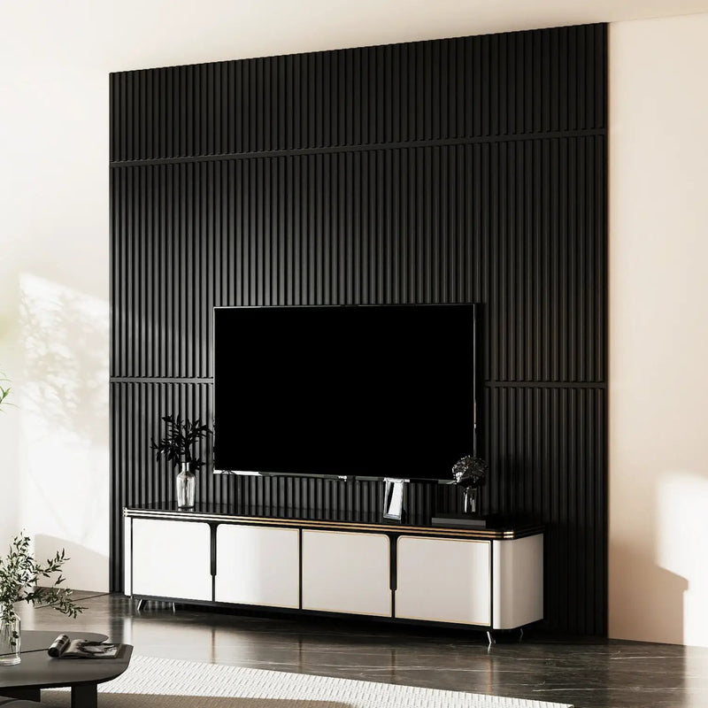 12-Pack PVC Slat Wall Panels for Interior Wall Decoration for Living Room and TV Background by DirectDeals