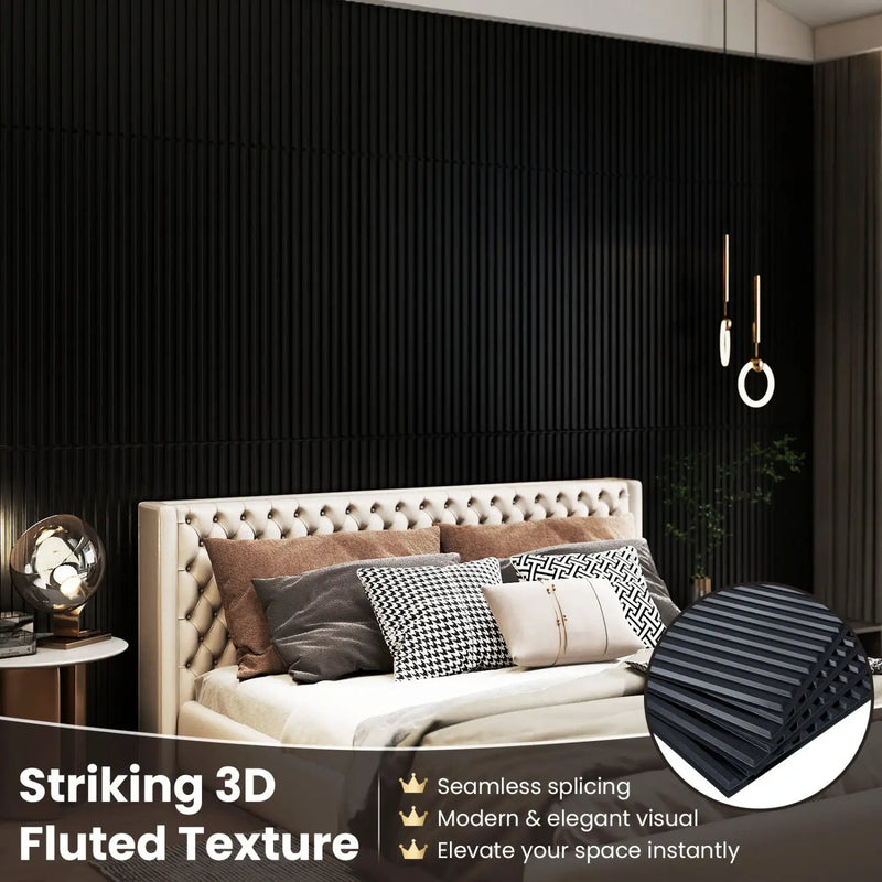 12-Pack PVC Slat Wall Panels for Interior Wall Decoration for Living Room and TV Background by DirectDeals