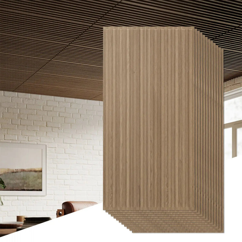 12-Pack PVC Slat Wall Panels for Interior Wall Decoration for Living Room and TV Background by DirectDeals