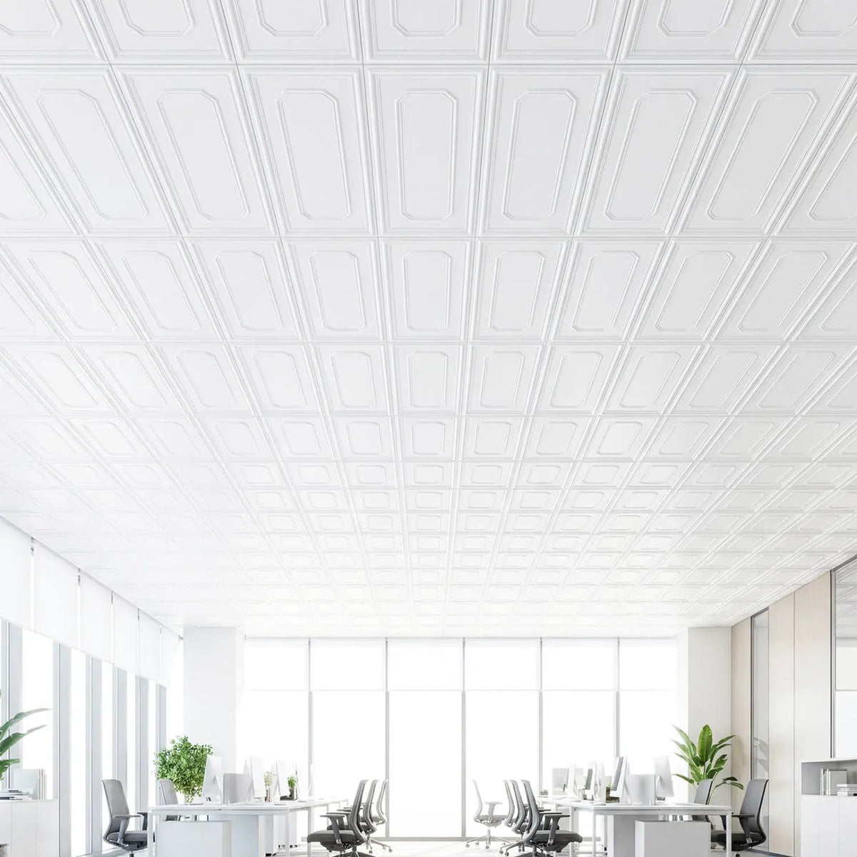 24 Pieces Ceiling Tiles Decorative PVC Ceiling Covering Panels, photo 14 of 15
