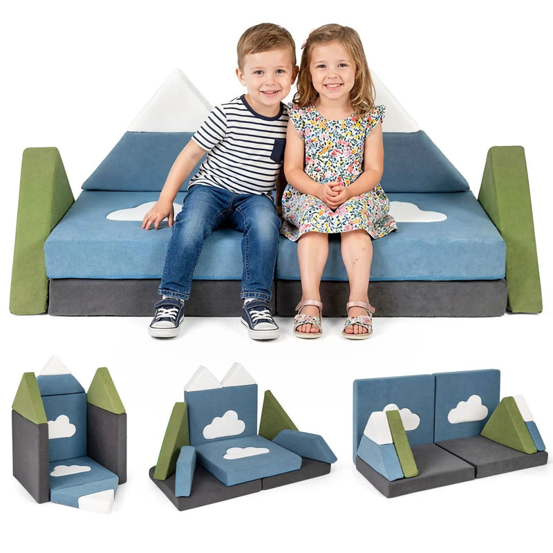 12 Pieces Snow Mountain Theme Toddler Foam Building Fort by DirectDeals