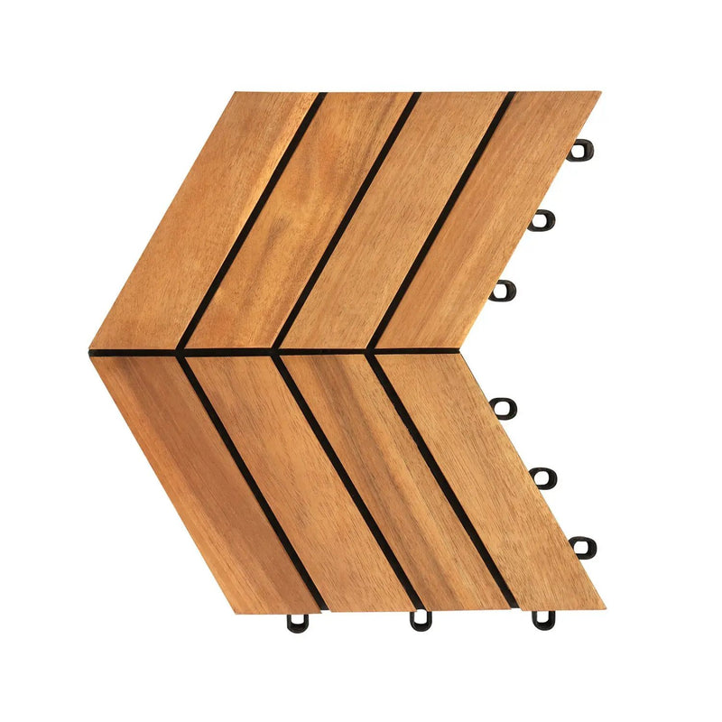 Acacia Wood Interlocking Deck Tiles 12x12 Inch - 30 Pack by DirectDeals