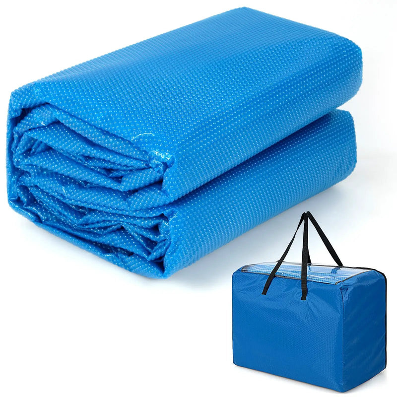 Rectangle Swimming Pool Cover 12-MIL Heat Retaining Pool Solar Blanket with Carrying Bag by DirectDeals